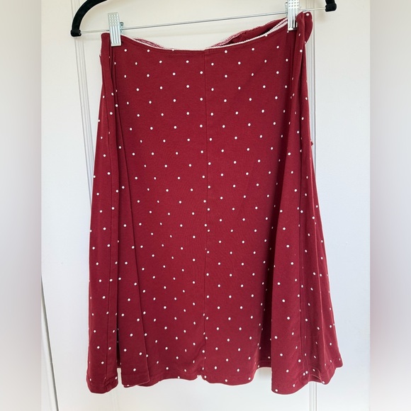 Cider COTTON-BLEND POLKA DOT BOWKNOT RUCHED BANDEAU TOP & LOW RISE MIDI SKIRT - Picture 7 of 9